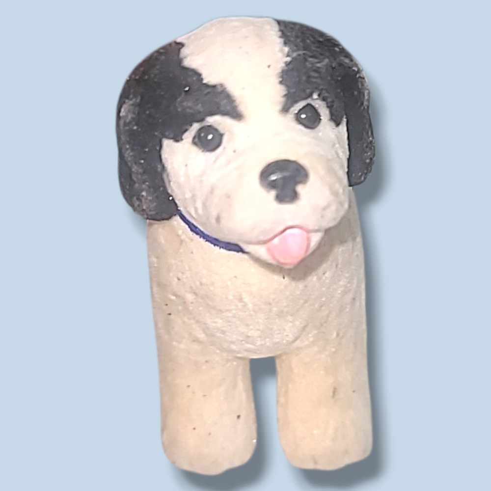 1999 Barbie Pet Lovin Twins Sheepdog Flocked Puppy Dog Mattel Figure Toy